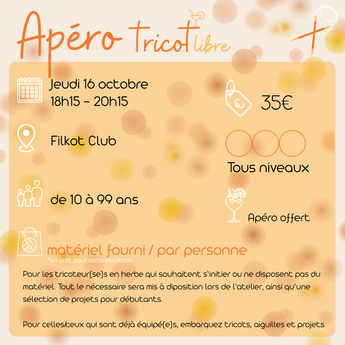 16/10 Apéro Tricot Libre - Filkot (Namur)