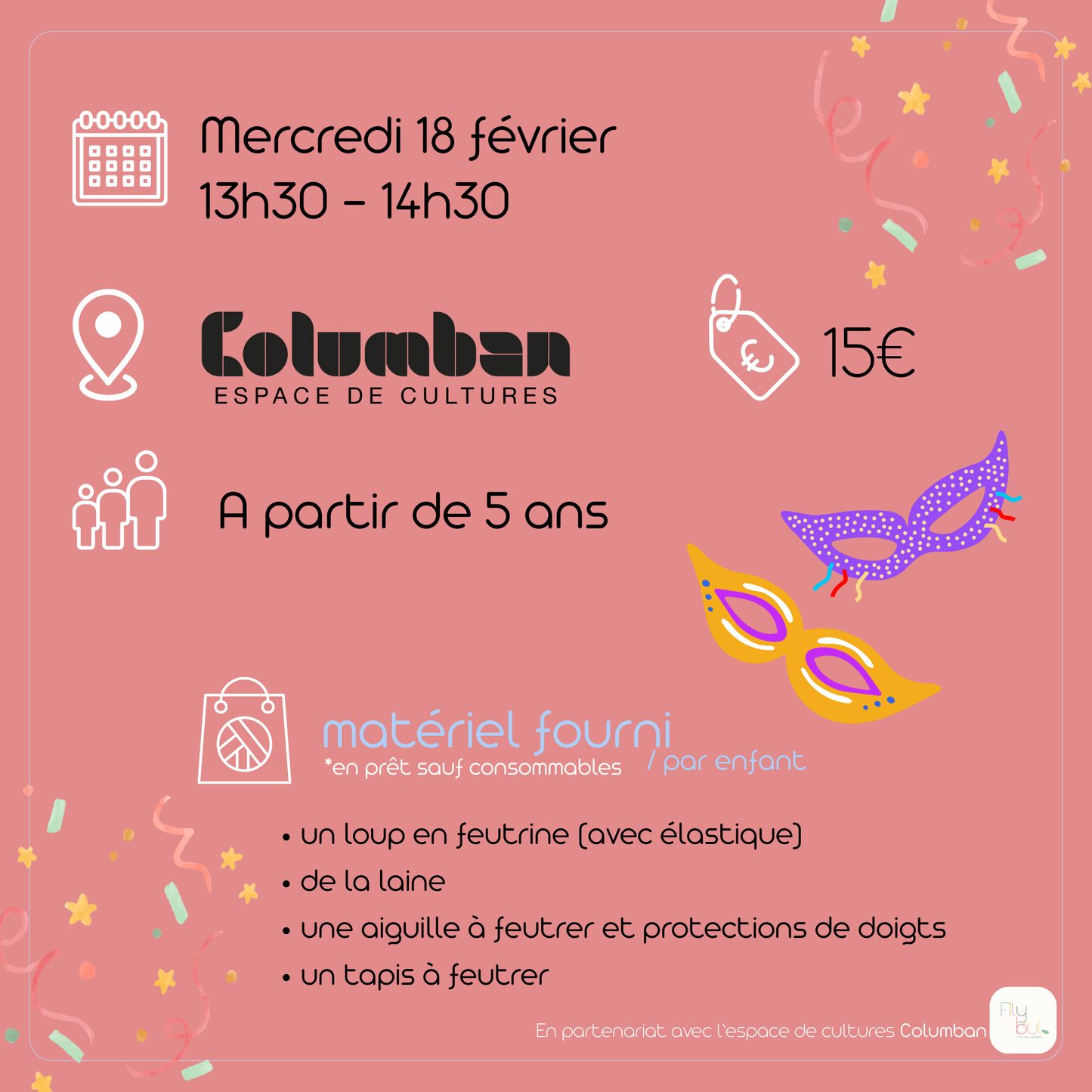 18/02 Atelier créatif spécial carnaval