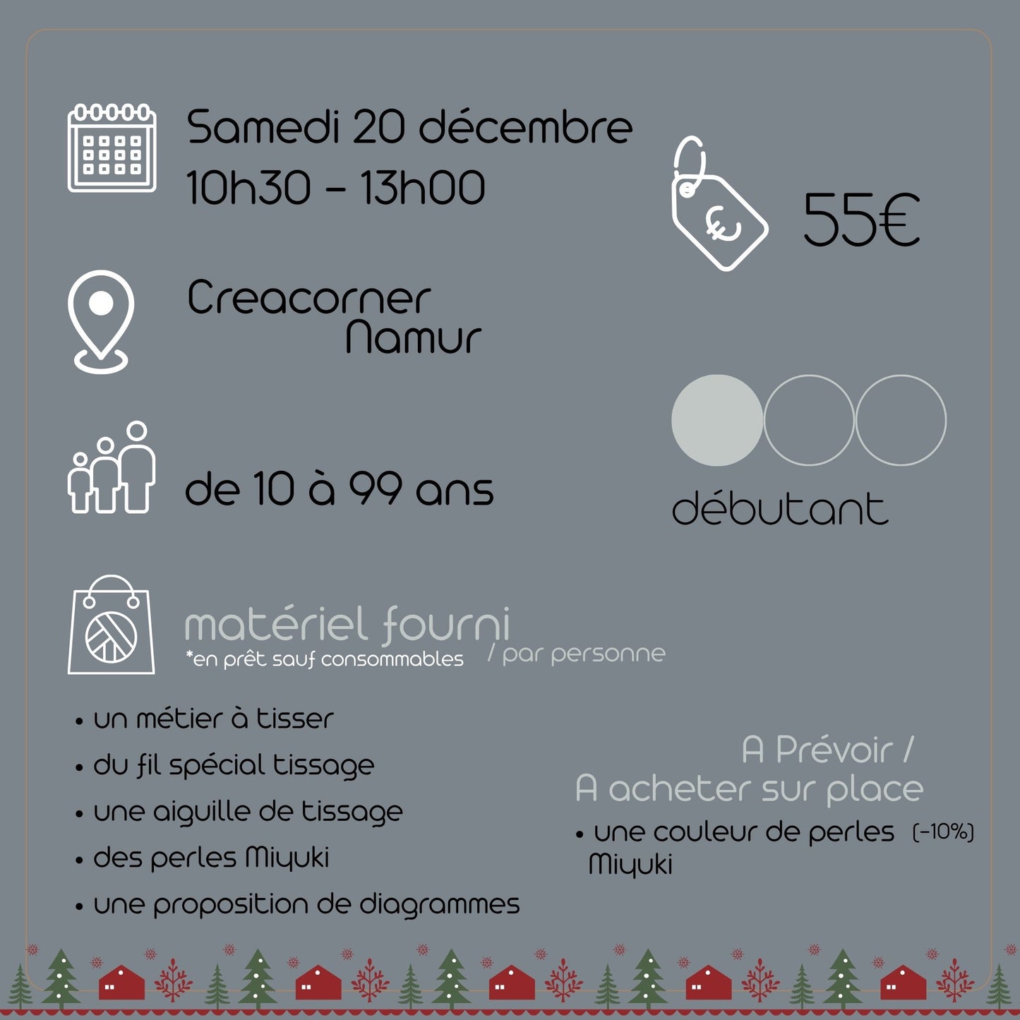 20/12 Tissage de perles : bracelet Miyuki - CREACORNER (Namur)