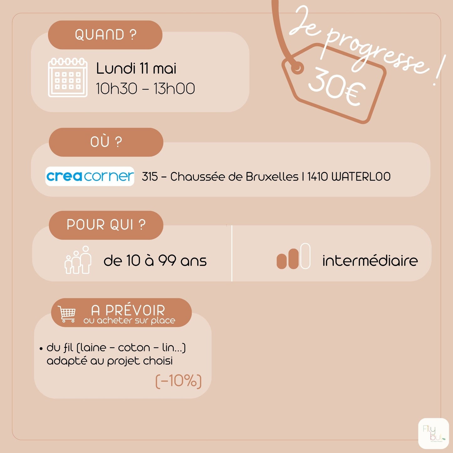 Atelier tricot circulaire à Waterloo — Initiation et perfectionnement | 8 juin