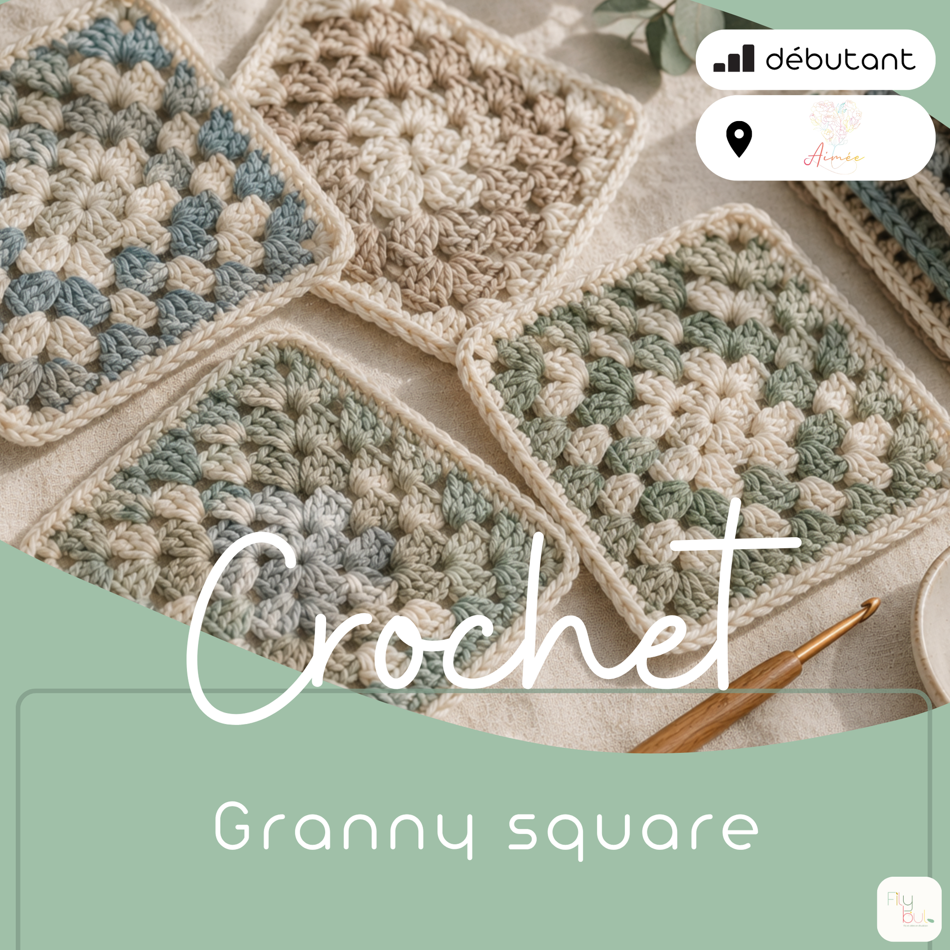 Atelier filybul crochet granny square aimeekids