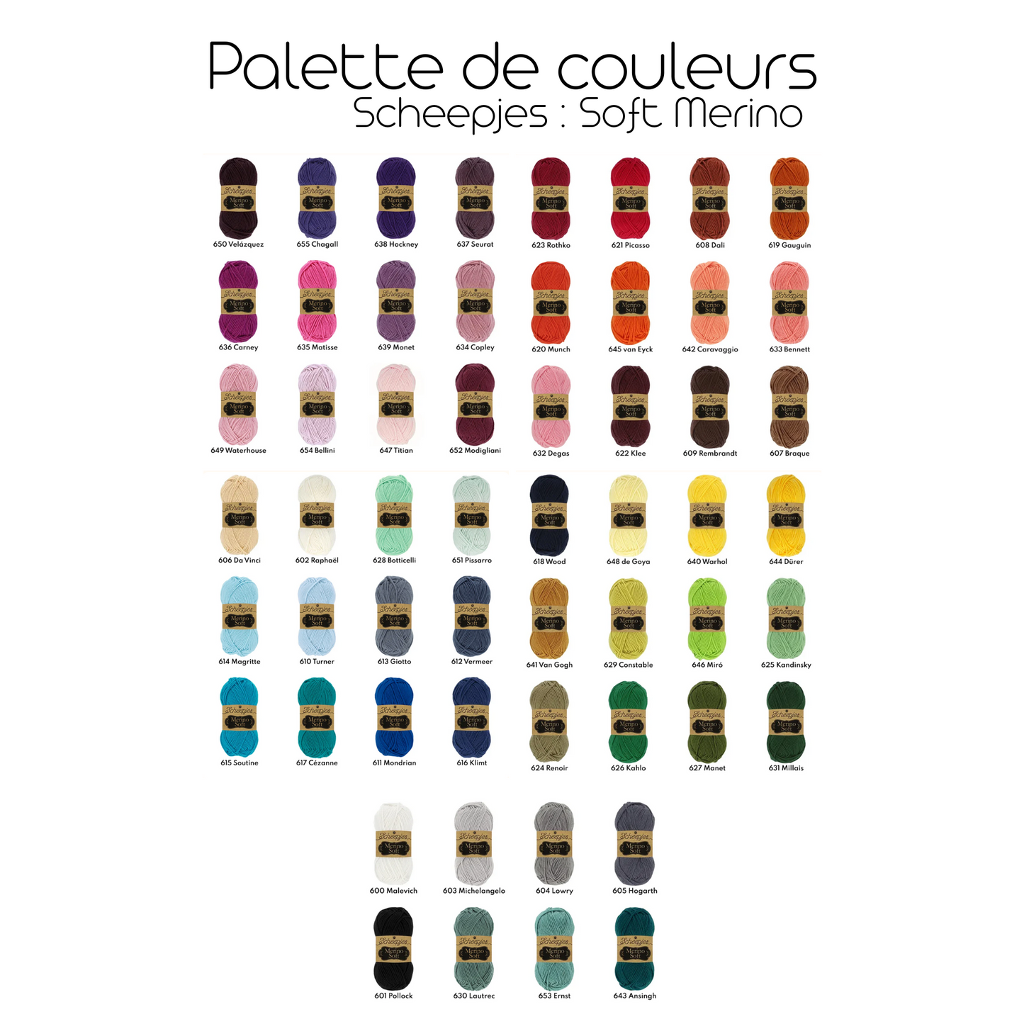 palette couleur filybul Scheepjes soft merino