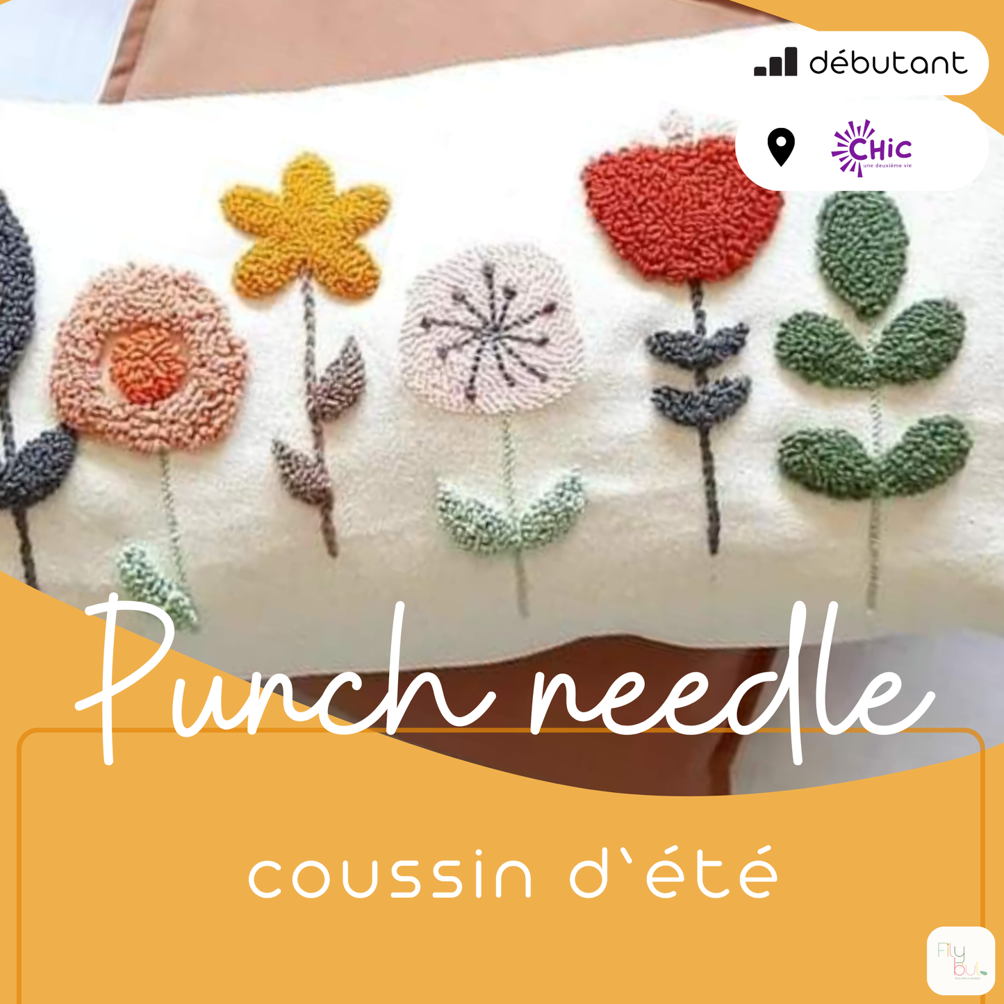 Atelier punch needle à Jambes — Housse de coussin | 7 juin