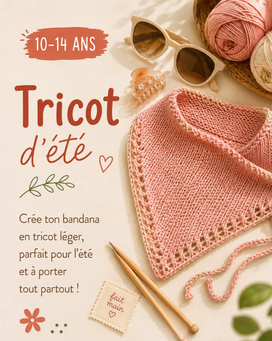 stage creatif filybul 10-14ans profondeville tricot