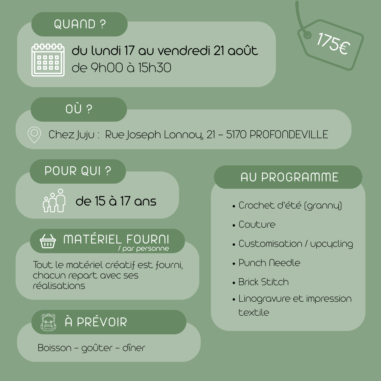 stage creatif filybul 15-17ans profondeville infos